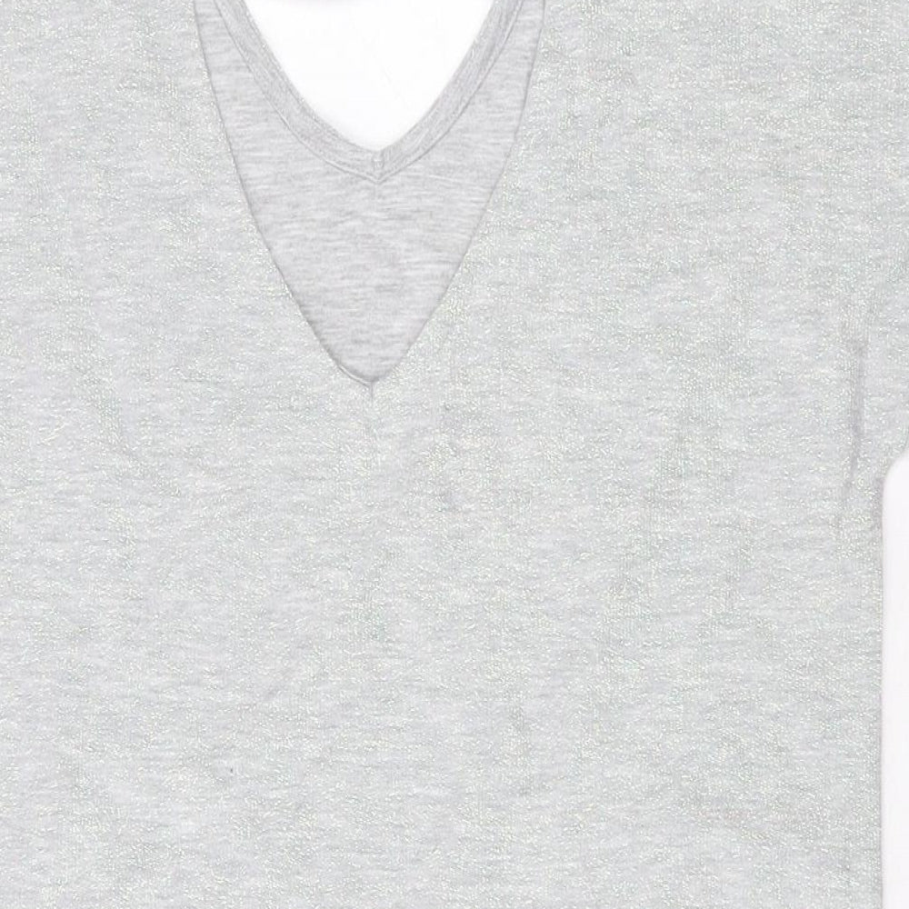 Womens UK Size 10 NEXT Grey Basic Blouse