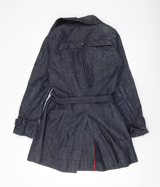 Womens UK Size 10 New Look Blue Overcoat