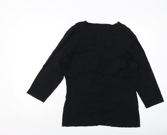 Autograph Womens Black Viscose Basic Blouse Size 18 Round Neck