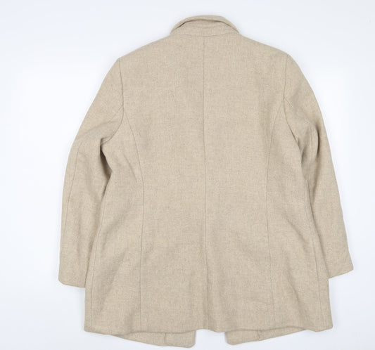 Autograph Womens Beige Jacket Blazer Size 16 Button