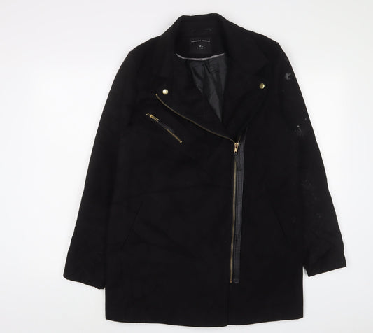 Womens UK Size 12 Dorothy Perkins Black Overcoat