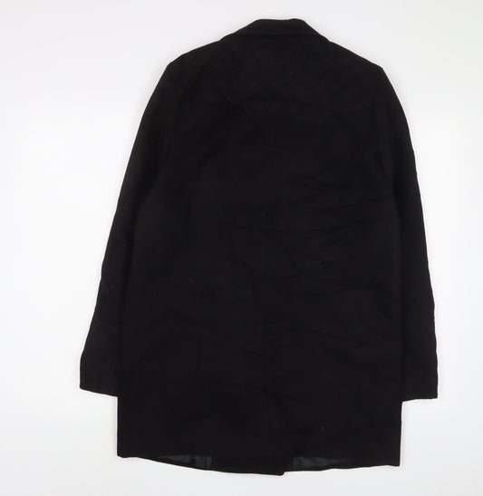 Womens UK Size 12 Dorothy Perkins Black Overcoat