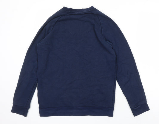 Addidas Mens Blue Cotton Pullover Sweatshirt Size S
