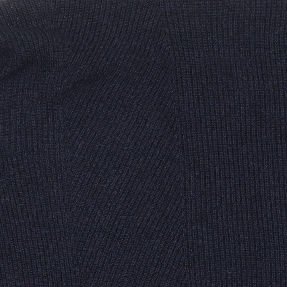 Galeries Lafayette Womens Blue V-Neck Wool Blend Cardigan Jumper Size S