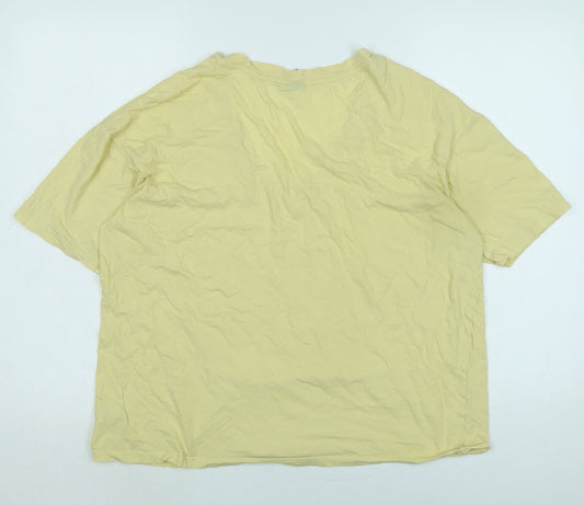 Womens UK Size XS WILD FABLE Yellow Basic T-Shirt