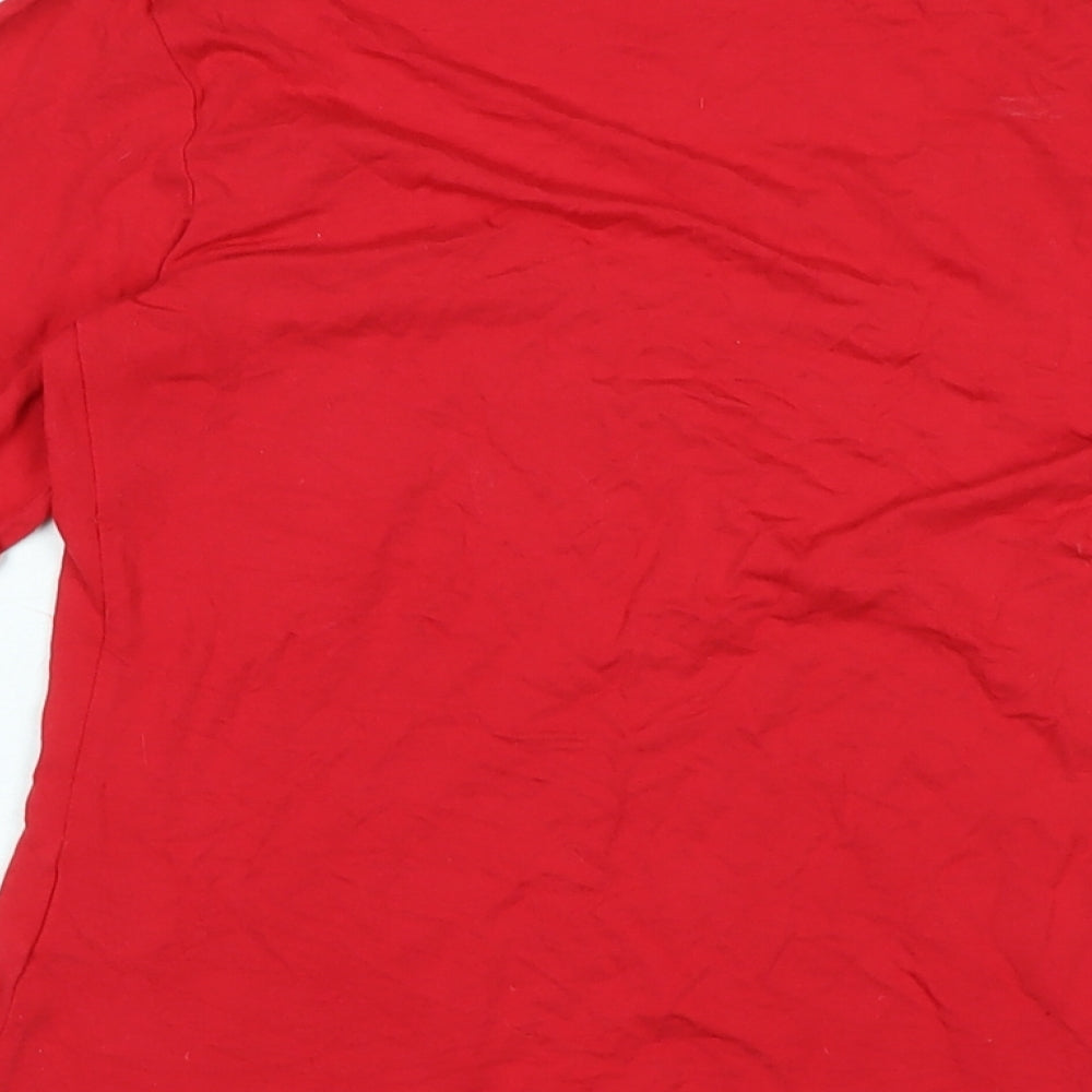 Brand and care label for Lk. Bennet women’s red cotton basic t-shirt one size sweetheart