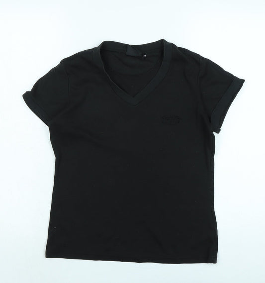 Womens UK Size 10 Lonsdale Black Basic T-Shirt