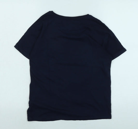 Womens UK Size 12 Marks and Spencer Blue Basic T-Shirt