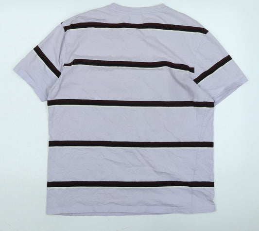 Topman Mens Purple Cotton T-Shirt Size M Crew Neck