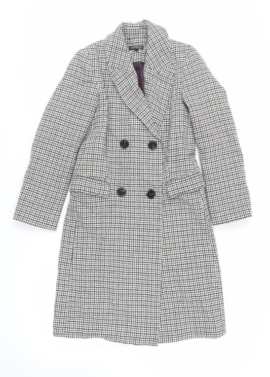 Womens UK Size 4 Topshop Grey Pea Coat