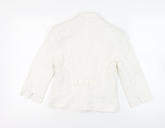 Autonomy Womens White Jacket Blazer Size 8 Button