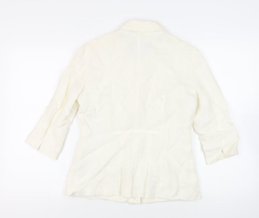 Per Una Womens Ivory Jacket Blazer Size 10 Button