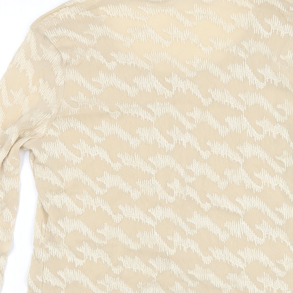 Womens UK Size S Planet Beige Basic T-Shirt