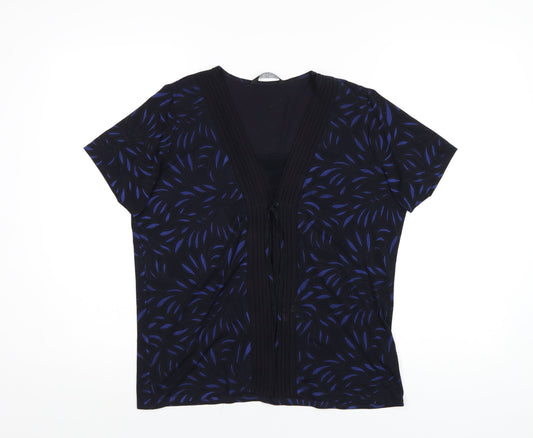 Womens UK Size 14 Bonmarché Blue Basic T-Shirt