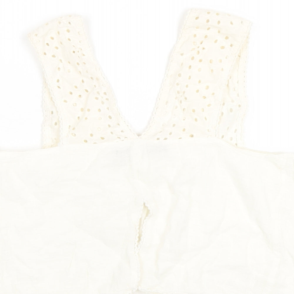 Womens UK Size S Zara Ivory Basic Tank