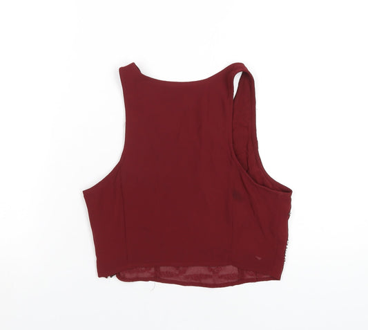 Womens UK Size S Hollister Red Cropped Tank
