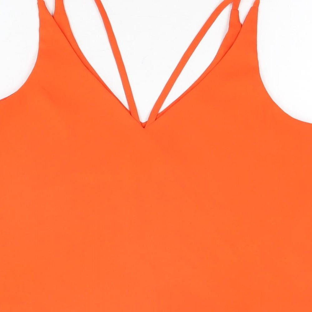 Womens UK Size 8 Topshop Orange Camisole T-Shirt