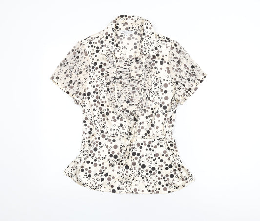 Womens UK Size 14 Debenhams Ivory Basic Button-Up