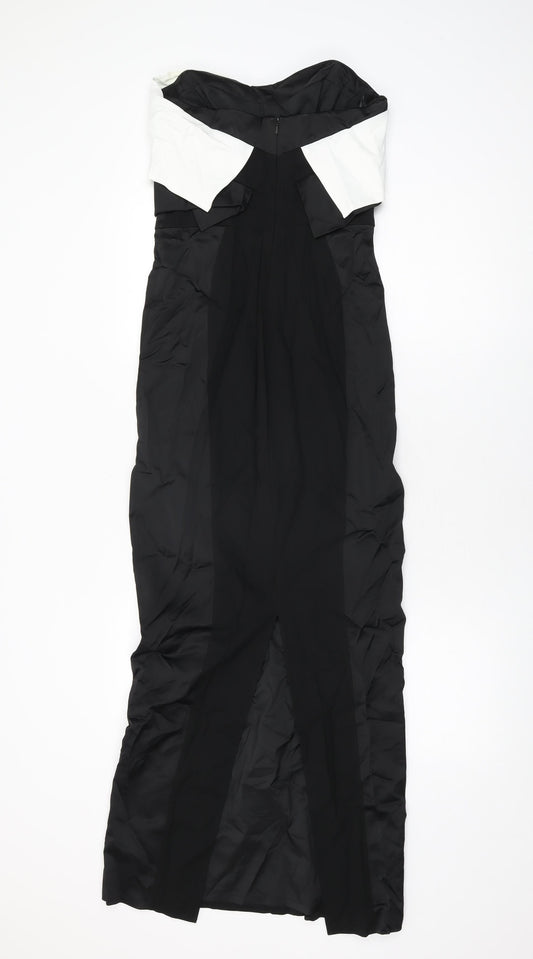 Coast Womens Black Acetate Bodycon Size 8 Off the Shoulder Zip