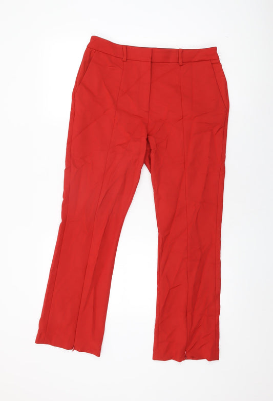 Womens UK Size 12 French Connection Regular Fit Red Trousers