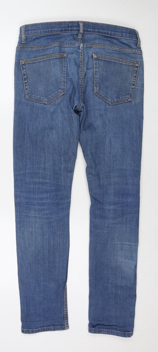 Mens UK Size 30 in Topman Regular Fit Straight Blue Jeans