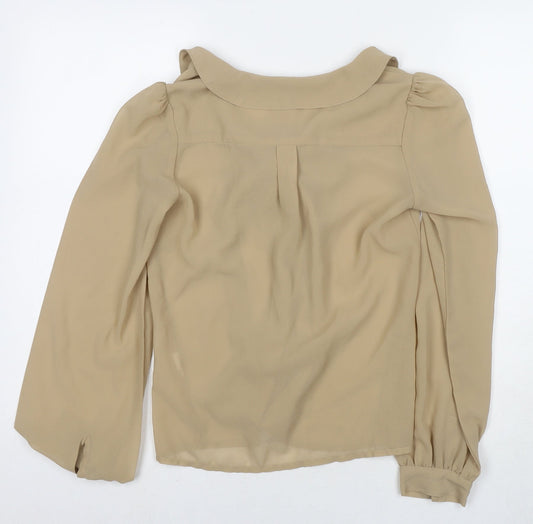 Womens UK Size 10 New Look Brown Basic Button-Up