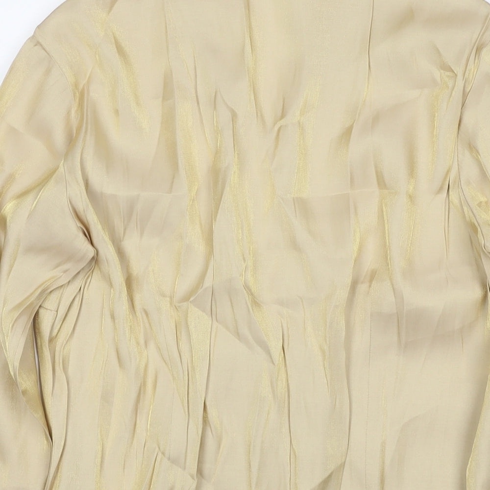 Womens UK Size 14 NEXT Gold Basic Button-Up