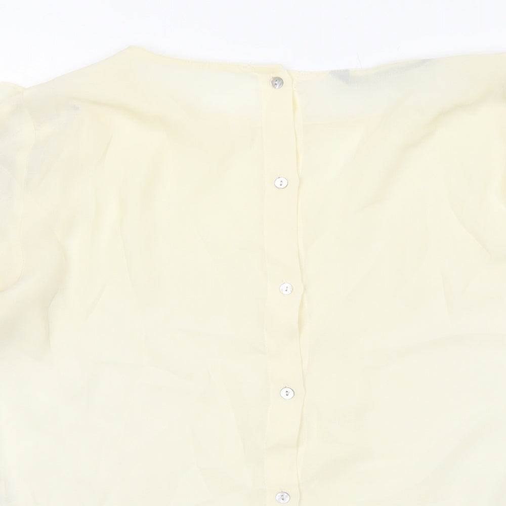 Womens UK Size M Zara Ivory Basic Blouse