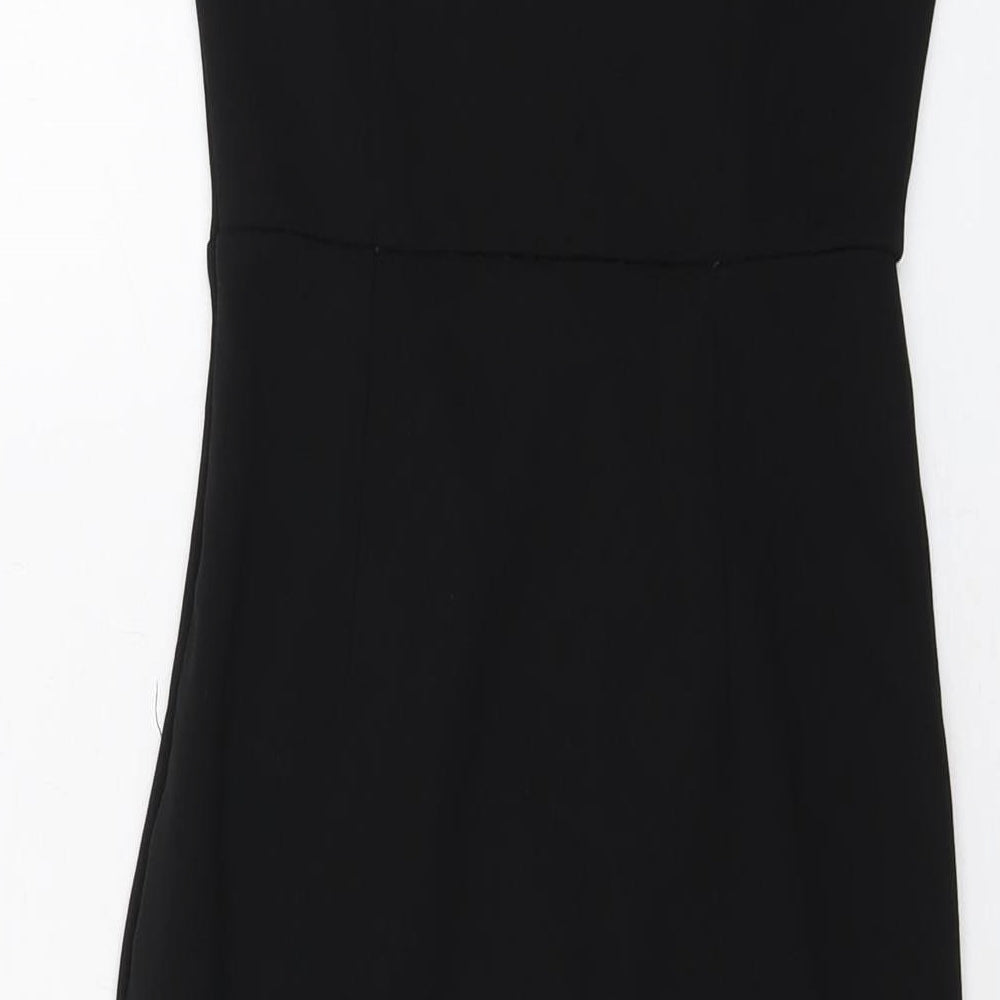 Missguided Womens Black Polyester Bodycon Size 4 Sweetheart Zip