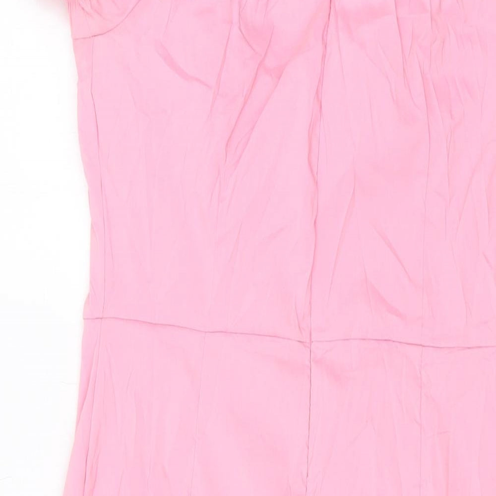 PRETTYLITTLETHING Womens Pink Polyester Mini Size 12 Sweetheart Zip
