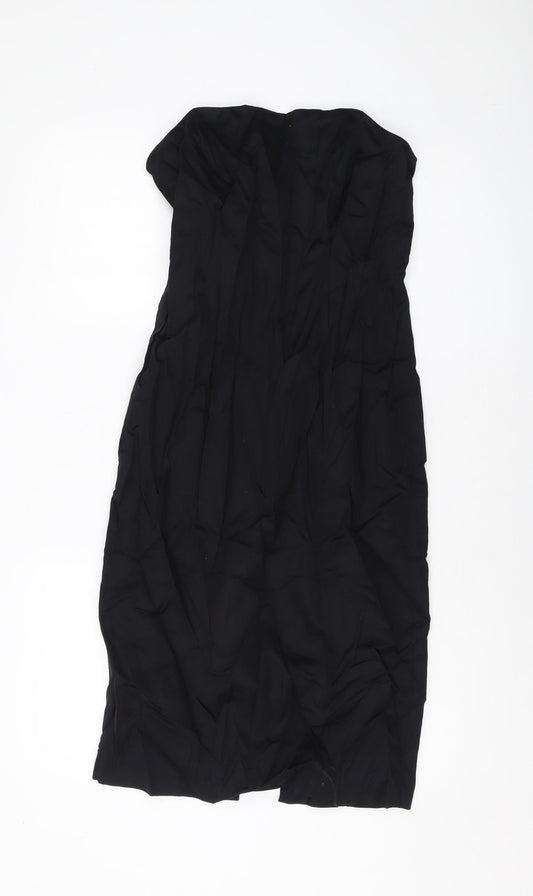 Coast Womens Black Cotton A-Line Size 12 Off the Shoulder Zip