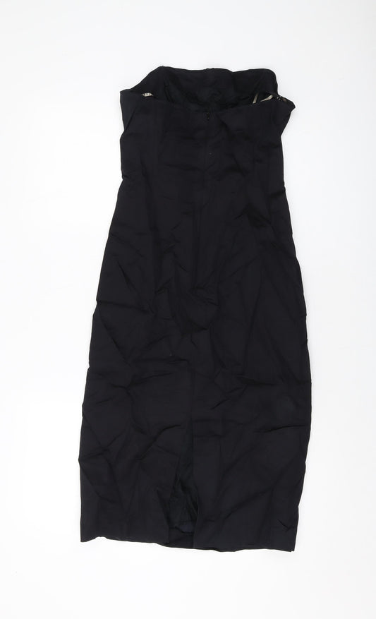 Coast Womens Black Cotton A-Line Size 12 Off the Shoulder Zip