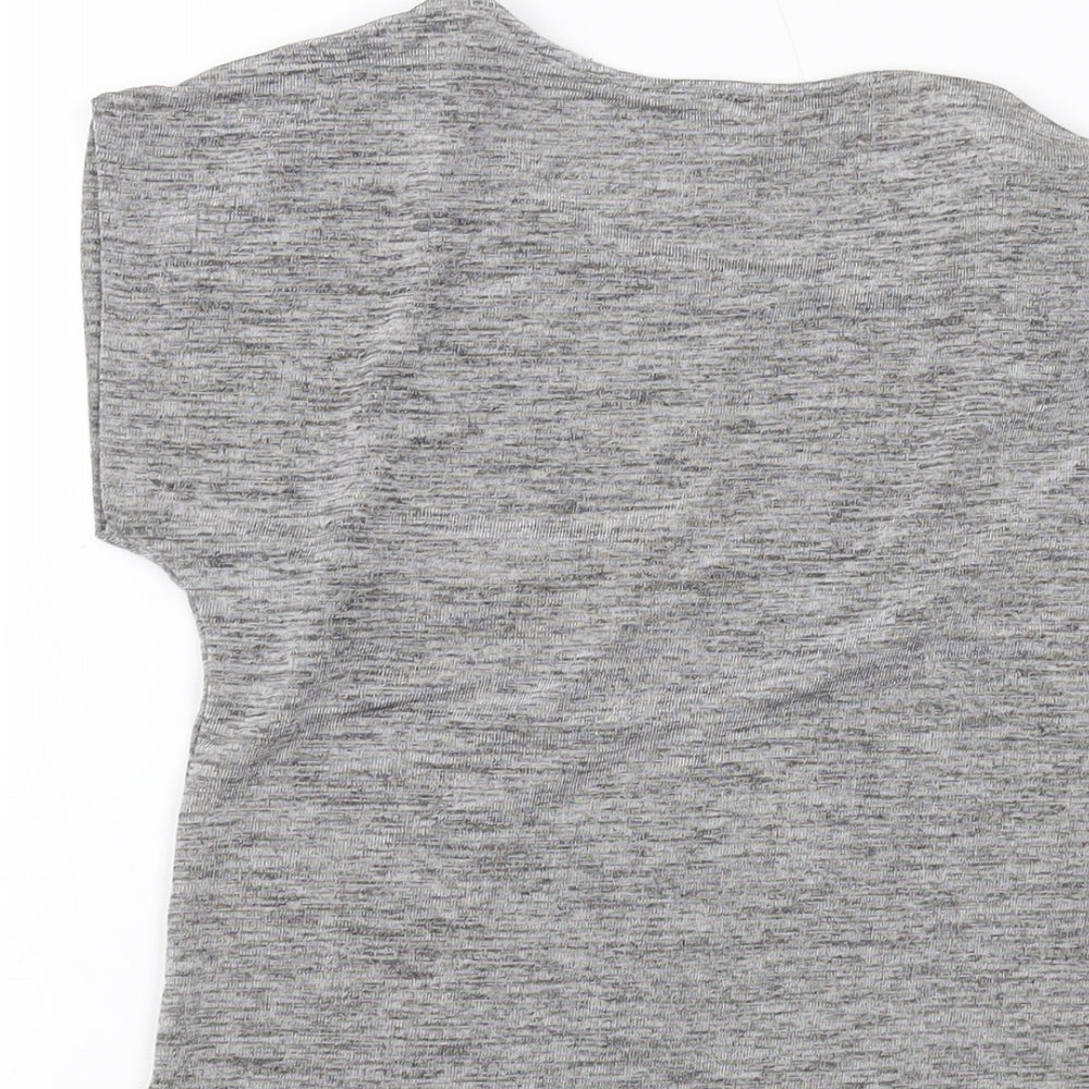 Womens UK Size 10 Warehouse Grey Basic T-Shirt