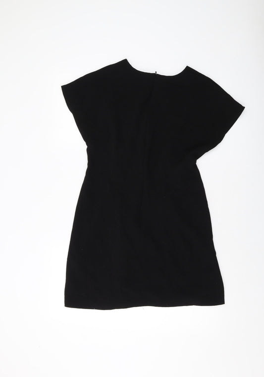 ASOS Womens Black Polyester A-Line Size 12 Round Neck Zip
