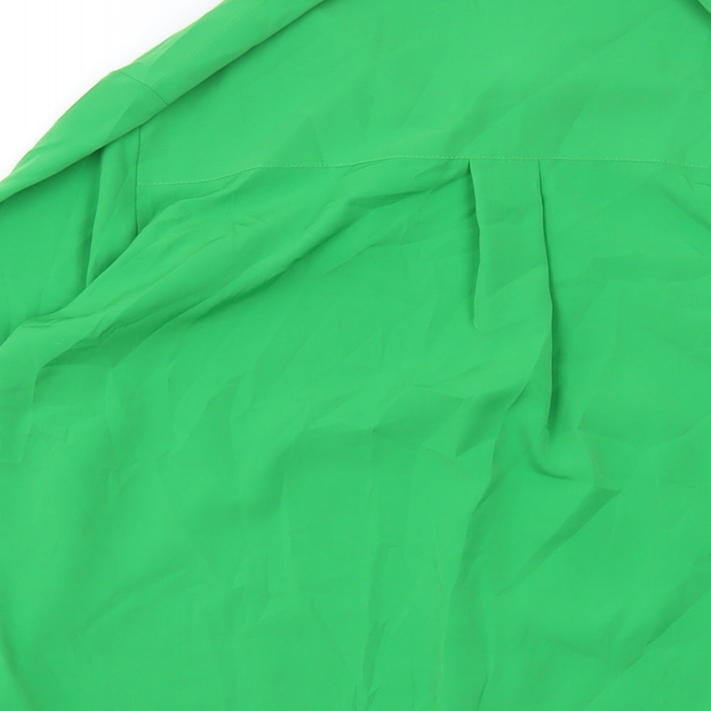 Womens UK Size 8 H&M Green Basic Button-Up