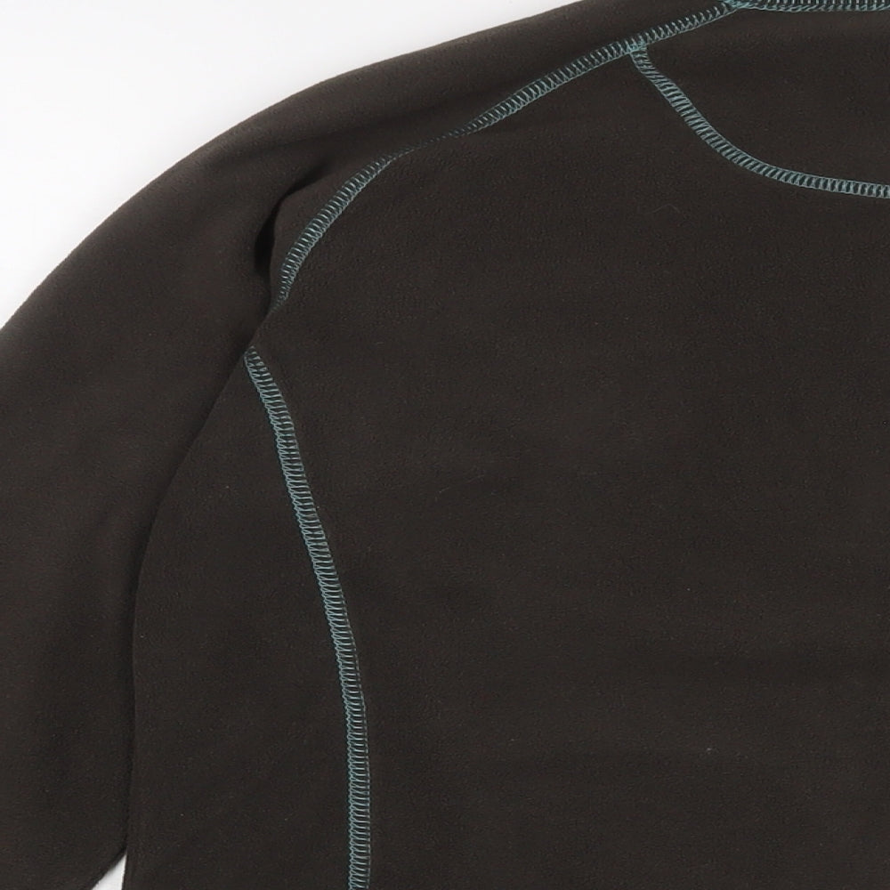 Mountain Life Womens Brown Polyester Pullover Sweatshirt Size S Zip - Embroidered