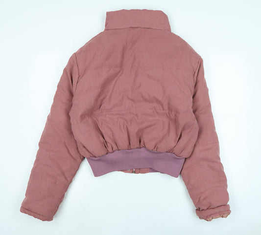 Womens UK Size 16 PRETTYLITTLETHING Pink Quilted Coat