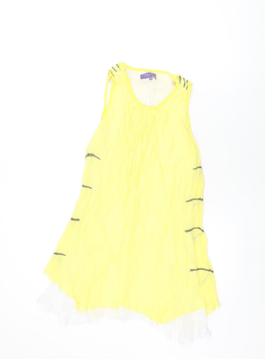 Womens UK Size 16 Autonomy Yellow Basic T-Shirt
