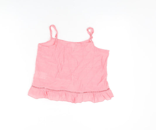 Womens UK Size 8 H&M Pink Cropped T-Shirt