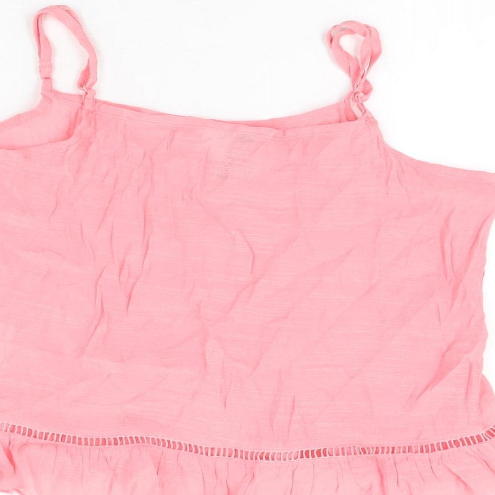 Womens UK Size 8 H&M Pink Cropped T-Shirt