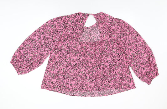 Womens UK Size L NEXT Pink Basic Blouse