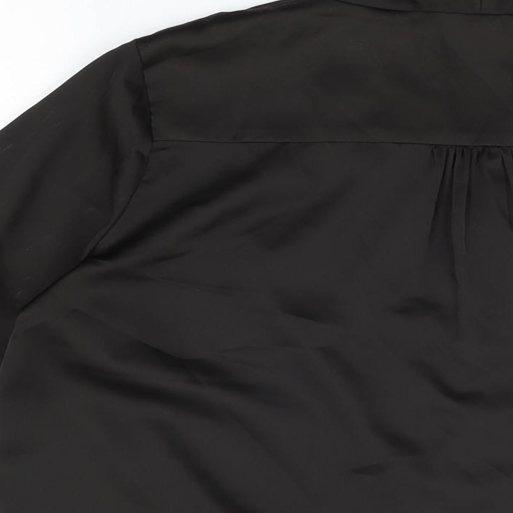 Glamorous Womens Black Polyester Basic Blouse Size M V-Neck