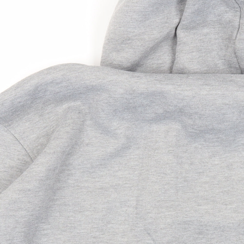 Maniere De Voir Mens Grey Cotton Pullover Hoodie Size L - Pockets