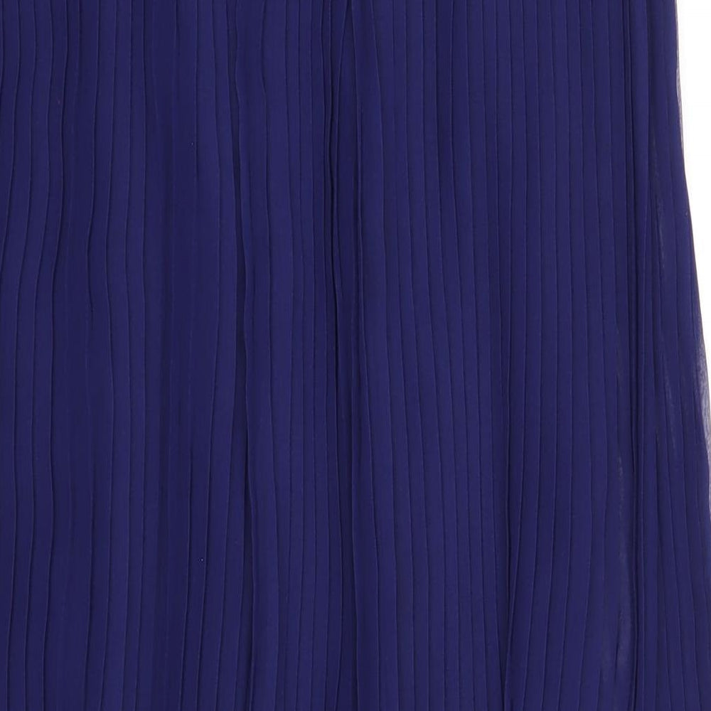 French Connection Womens Blue Polyester A-Line Size 14 Sweetheart Zip