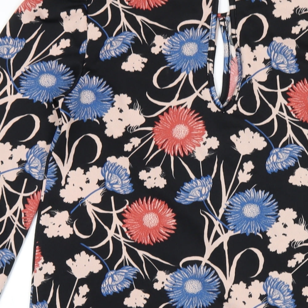 Miss Selfridge Womens Multicoloured Geometric Polyester A-Line Size 8 Round Neck Button