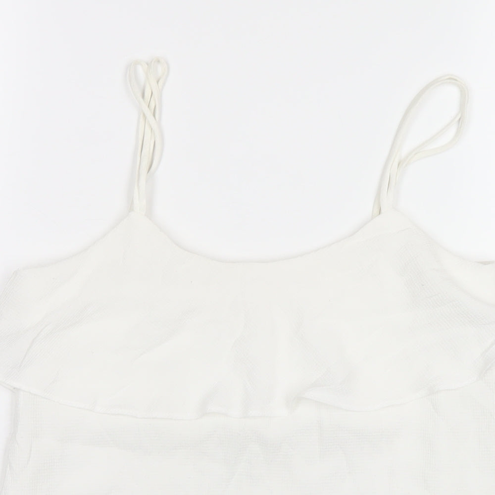 Womens UK Size XS Mango White Camisole T-Shirt