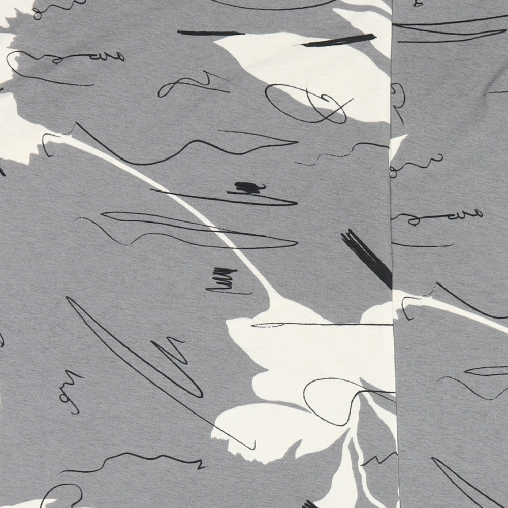 NEXT Womens Grey Geometric Polyester T-Shirt Dress Size 12 Round Neck Pullover