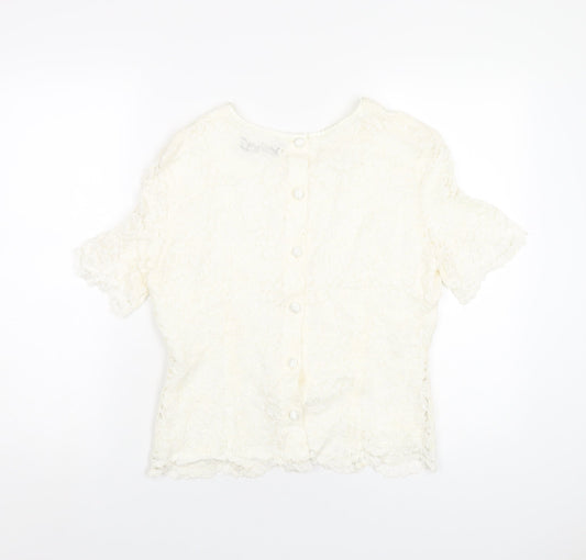 Womens UK Size 14 Debenhams Ivory Basic T-Shirt