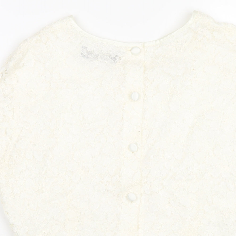 Womens UK Size 14 Debenhams Ivory Basic T-Shirt