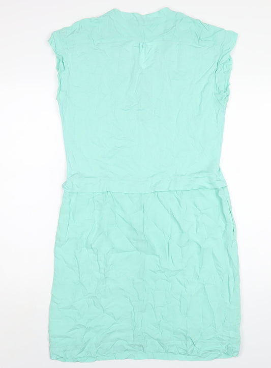Sandwich Womens Green Cotton A-Line Size 10 V-Neck Pullover